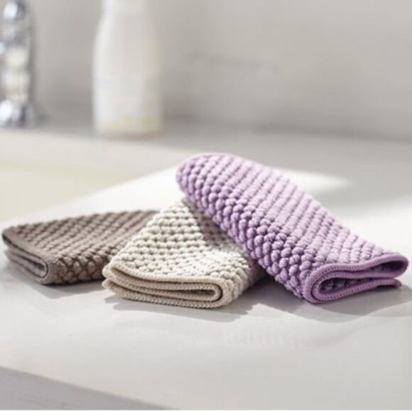 Norwex Counter Cloths Set of 3 Vanilla/mushroom/amethyst NWT - Picture 3 of 14